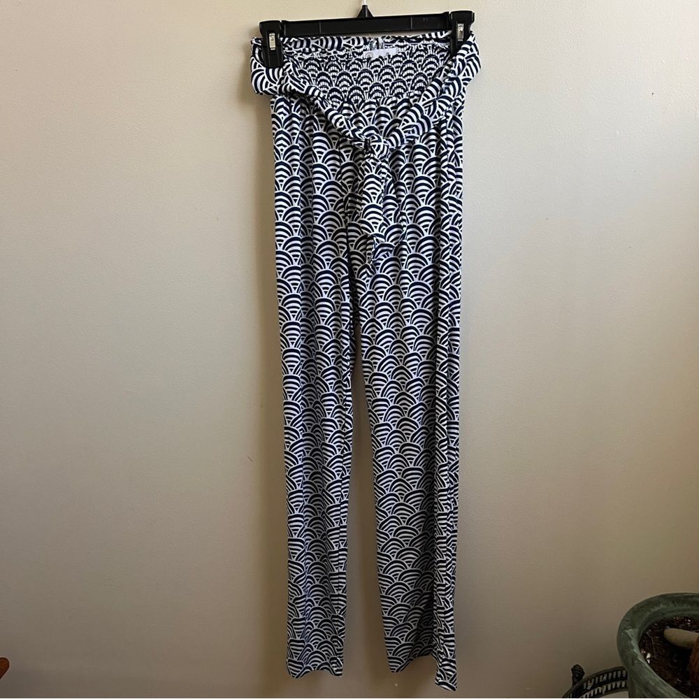 Mud Pie Pull-on Jersey Palazzo Pants with Tie Waist Size Small
